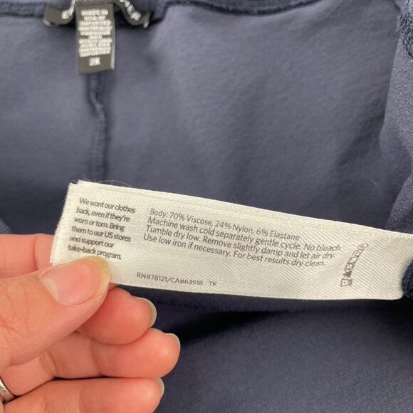 Eileen Fisher Blue Pull On Lounge Pants Womens Plus Size 2X Elastic Waist Casual - Picture 5 of 8